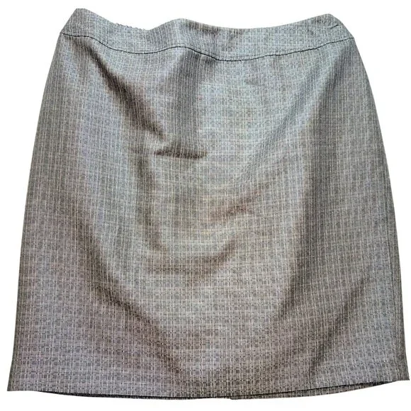 Jones Studio Women's Tweed Pencil Skirt Flat Front Size 24W Tan Back Slit Zip - Picture 1 of 11